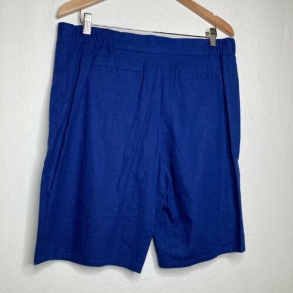 Jaclyn Smith Mens Linen Blend Blue Shorts Sealed pockets Size Large - Picture 2 of 9